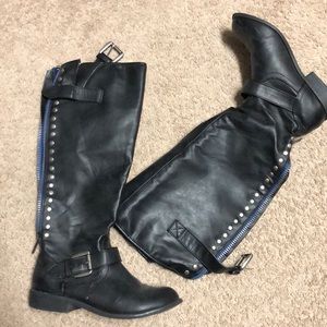 Black tall boot